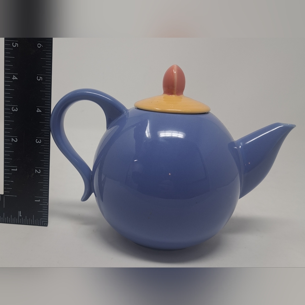 Lindt Stymeist Teapot Kitchen Coffee Colorways Blue Oval Japan Vintage 80s 90s - Picture 9 of 9
